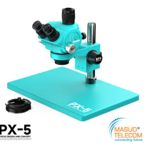 RF4 PX-5 Trinocular Stereo Microscope Continuous Zoom Range of 7X to 50X,Equipped With 260*380mm a Metal Base Plate